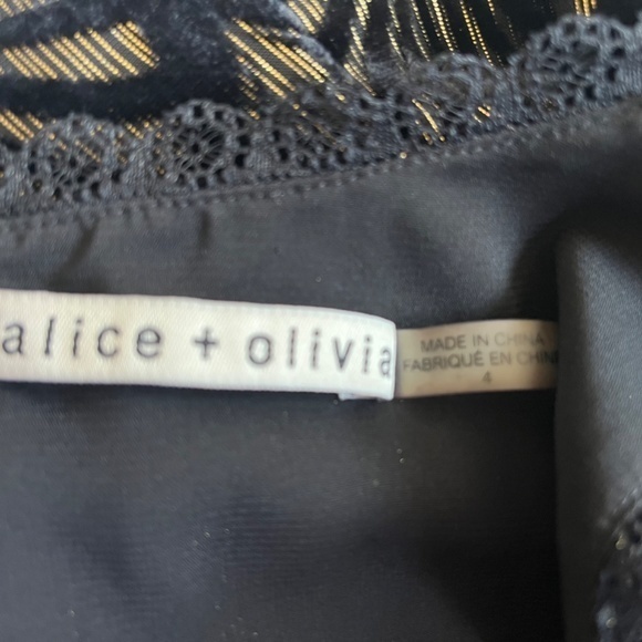 Alice + Olivia Aria Cold Shoulder Black Velvet Holiday Christmas Mini Dress 4 S - Picture 11 of 13